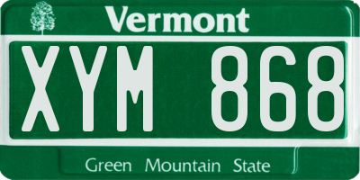 VT license plate XYM868