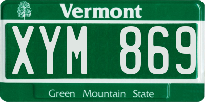 VT license plate XYM869