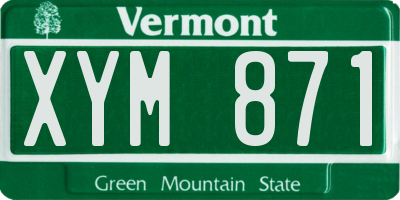 VT license plate XYM871