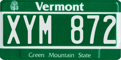 VT license plate XYM872