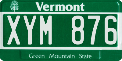 VT license plate XYM876