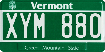 VT license plate XYM880