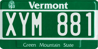 VT license plate XYM881