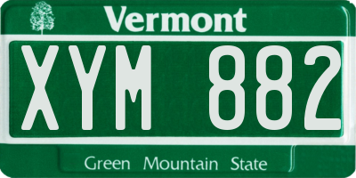VT license plate XYM882