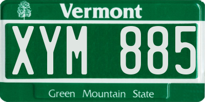 VT license plate XYM885