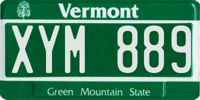VT license plate XYM889