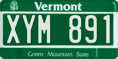 VT license plate XYM891