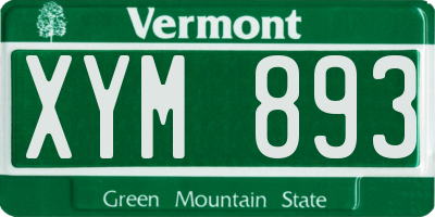 VT license plate XYM893