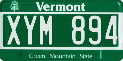 VT license plate XYM894