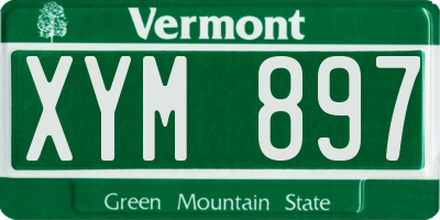 VT license plate XYM897