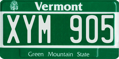 VT license plate XYM905