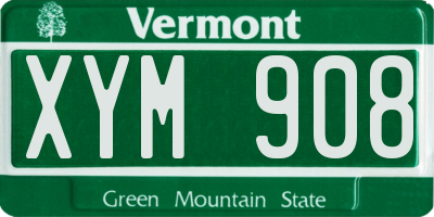 VT license plate XYM908