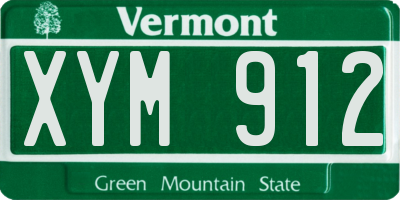 VT license plate XYM912