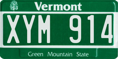VT license plate XYM914
