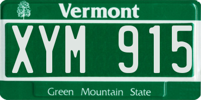 VT license plate XYM915