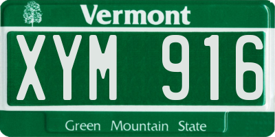 VT license plate XYM916
