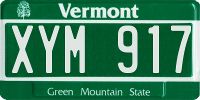 VT license plate XYM917