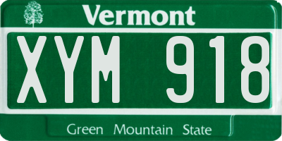 VT license plate XYM918