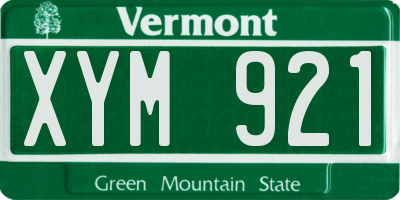 VT license plate XYM921