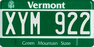 VT license plate XYM922