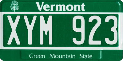 VT license plate XYM923