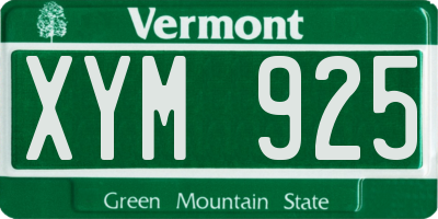 VT license plate XYM925
