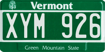VT license plate XYM926