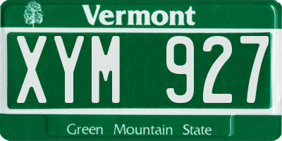 VT license plate XYM927