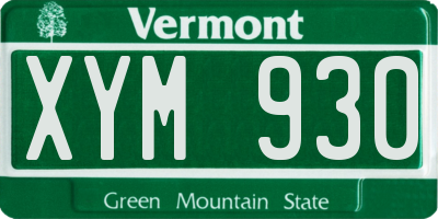 VT license plate XYM930