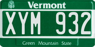 VT license plate XYM932