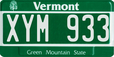 VT license plate XYM933