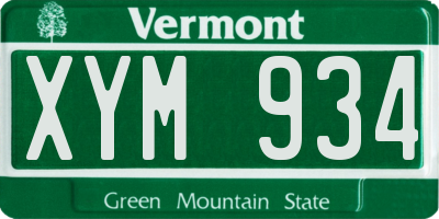 VT license plate XYM934