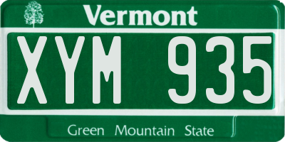 VT license plate XYM935