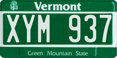 VT license plate XYM937
