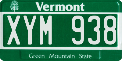 VT license plate XYM938