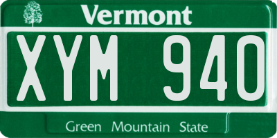 VT license plate XYM940