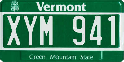 VT license plate XYM941