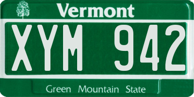 VT license plate XYM942