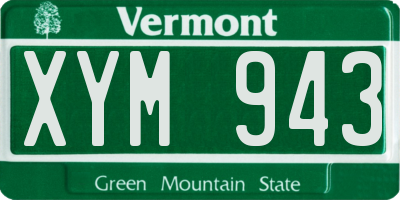 VT license plate XYM943