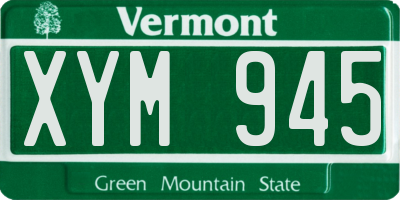 VT license plate XYM945