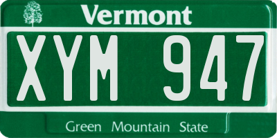 VT license plate XYM947