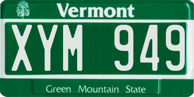 VT license plate XYM949