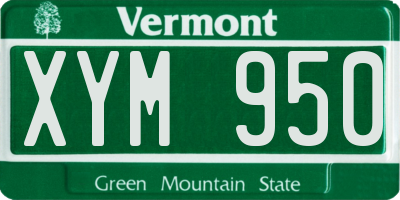 VT license plate XYM950