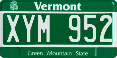 VT license plate XYM952