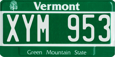 VT license plate XYM953