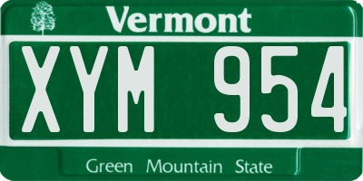 VT license plate XYM954