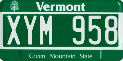 VT license plate XYM958