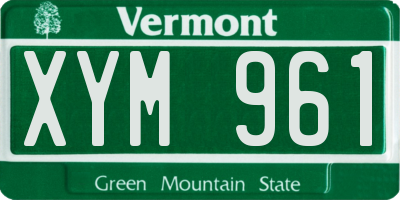 VT license plate XYM961