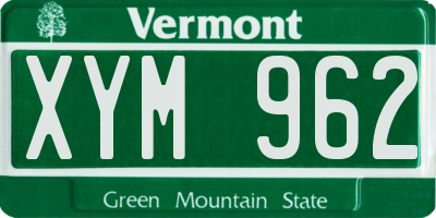 VT license plate XYM962
