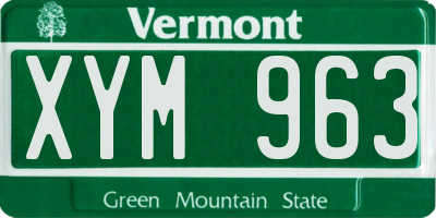 VT license plate XYM963